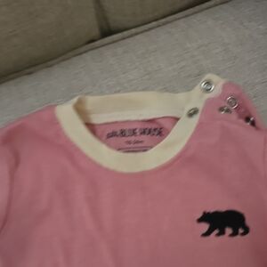Pink Baby Onesie with Bear Logo